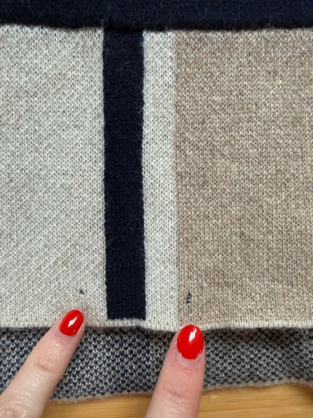 La Ligne Baja Striped Cashmere Hoodie In Heather Cream/heather Tan/navy size XS - Picture 6 of 13